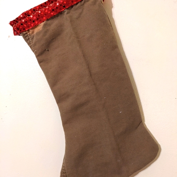 OOAK Christmas Stocking Handmade Gift Shabby Chic Boho Ornament - Picture 5 of 7